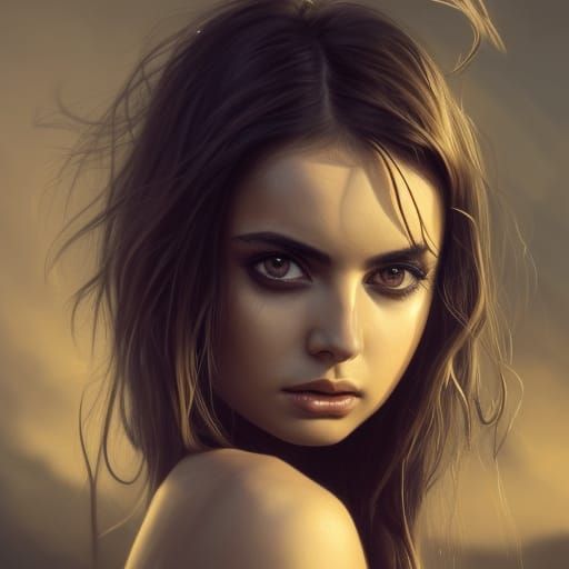 Ana de Armas Tribal Makeup Portrait