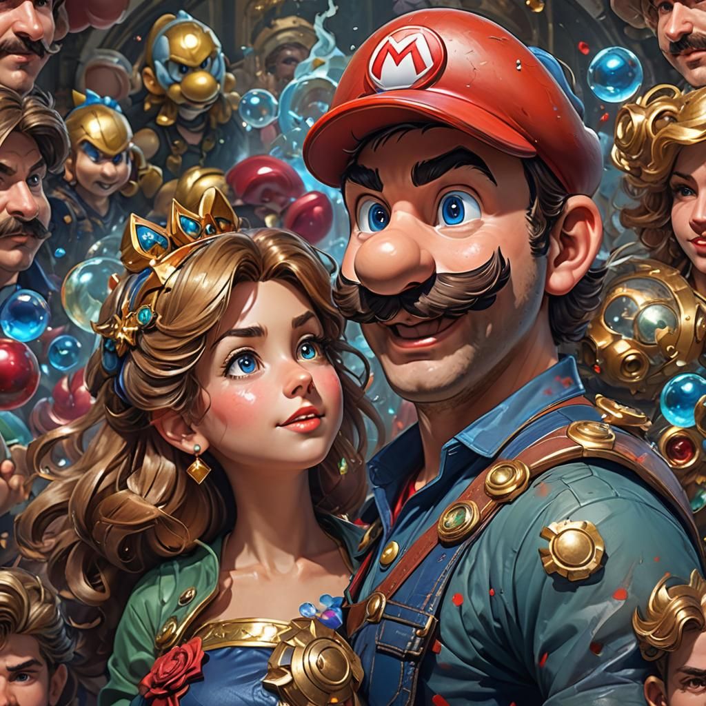 Hyperdetailed Portrait of Super Mario, Digital Art