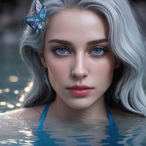 UHDR RAW Photo: Beautiful Woman in Hot Spring