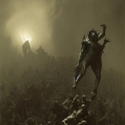 Demonic Civil War in Gothic Horror Style
