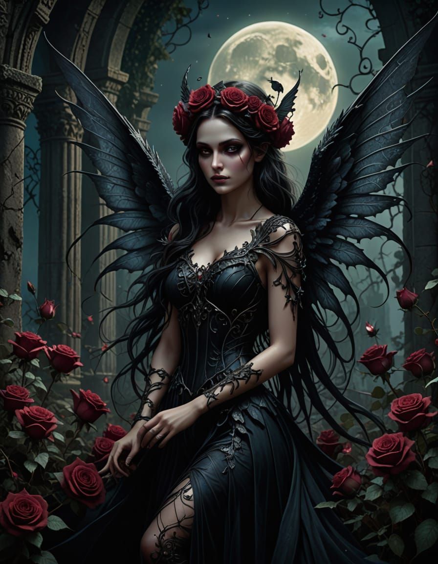 Gothic Fairy of Love and Eternity in Dark Fantasy