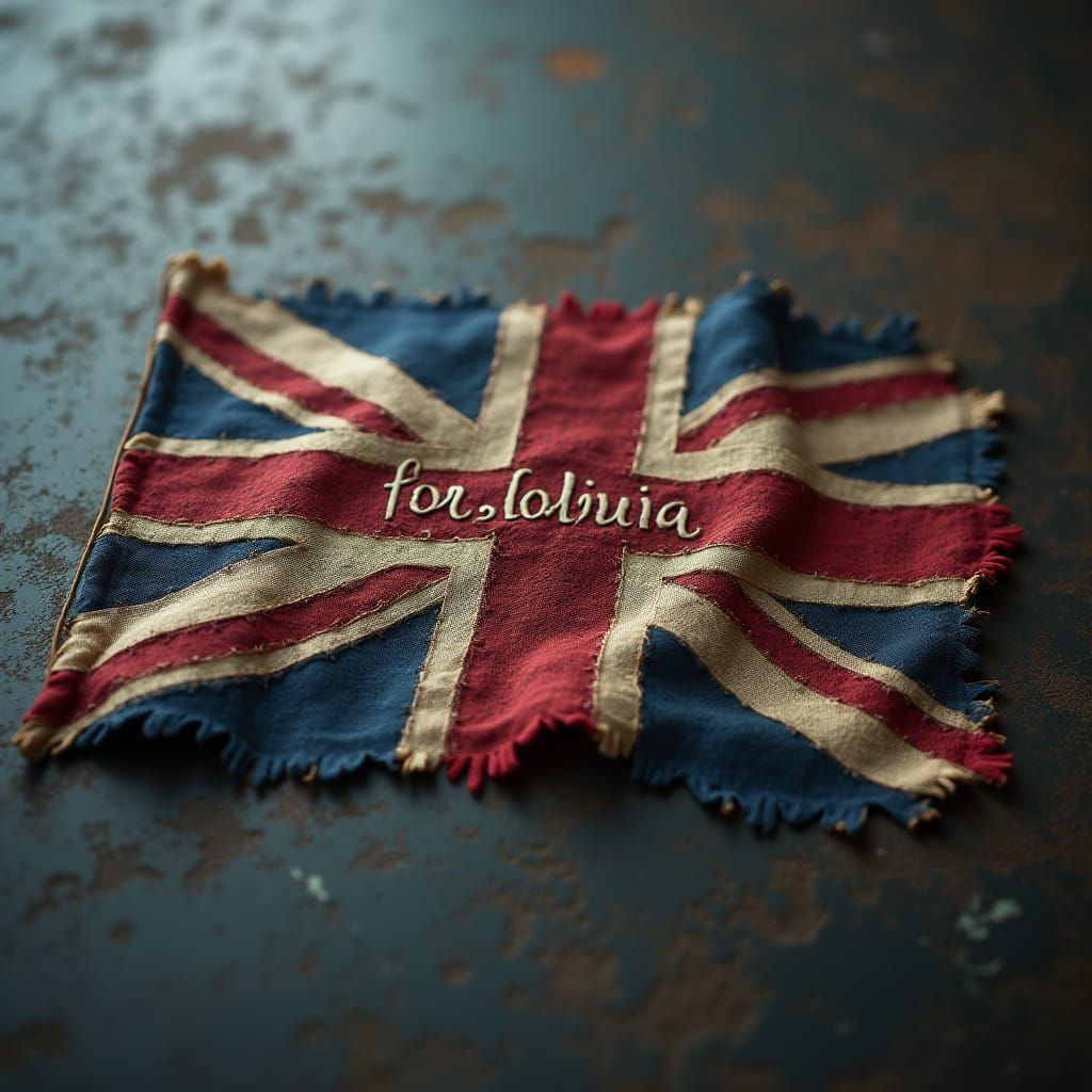UK Flag with Calligraphy in HDR Realism