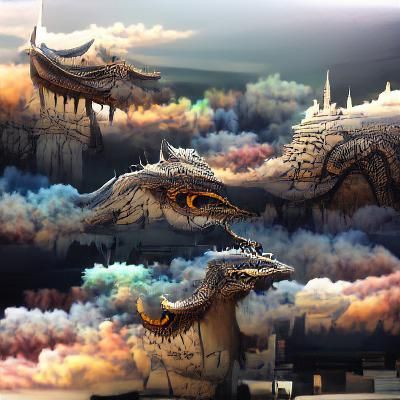 Dramatic Dragons in Detailed Matte Painting