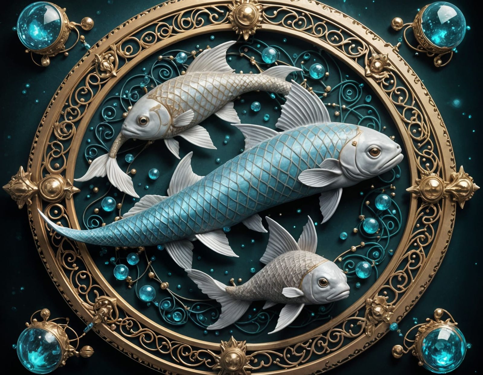 Surreal Zodiac Fantasy in Intricate Filigree Style