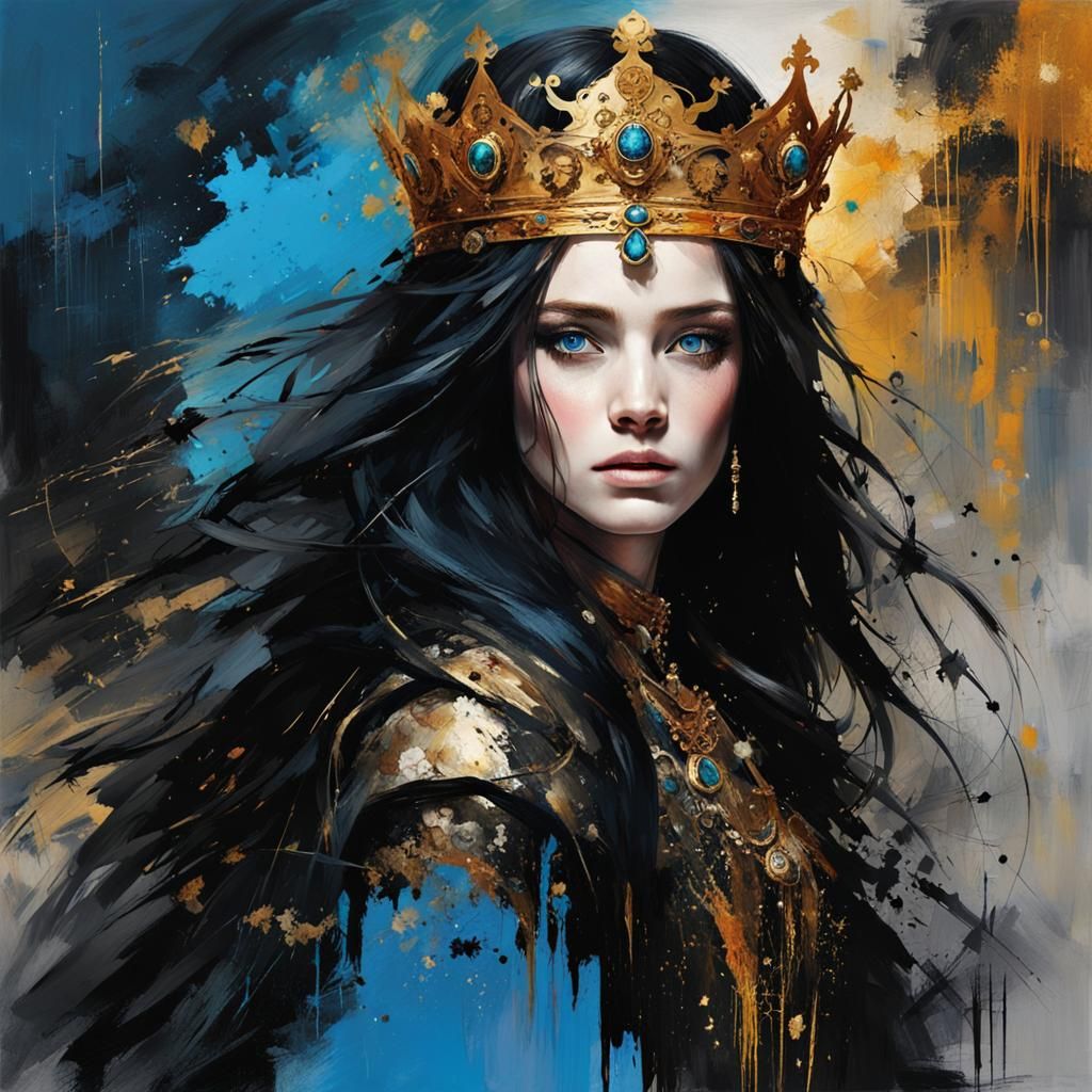 Gothic Princess with Golden Sunlight, Hyperdetailed Maximali...