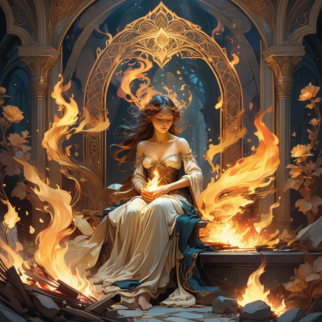 Ethereal Flame Ignites in Renaissance Concept Art