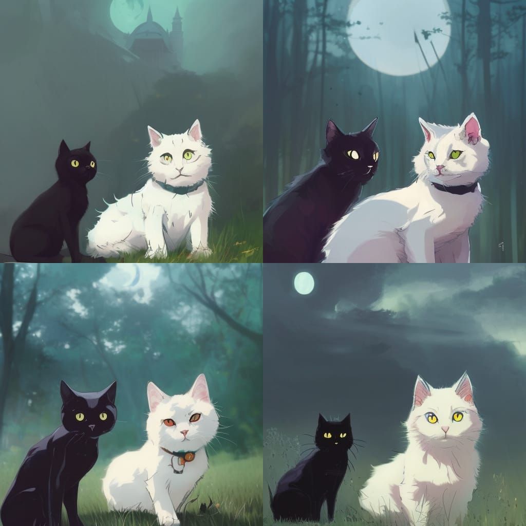 Anime Cats in Ghibli Style by Ismail Inceoglu