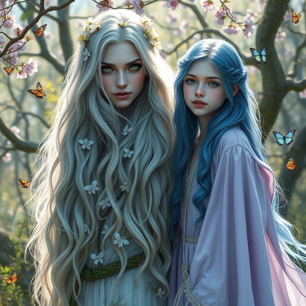 Serene Forest Nymph in Dreamlike Hyperrealism