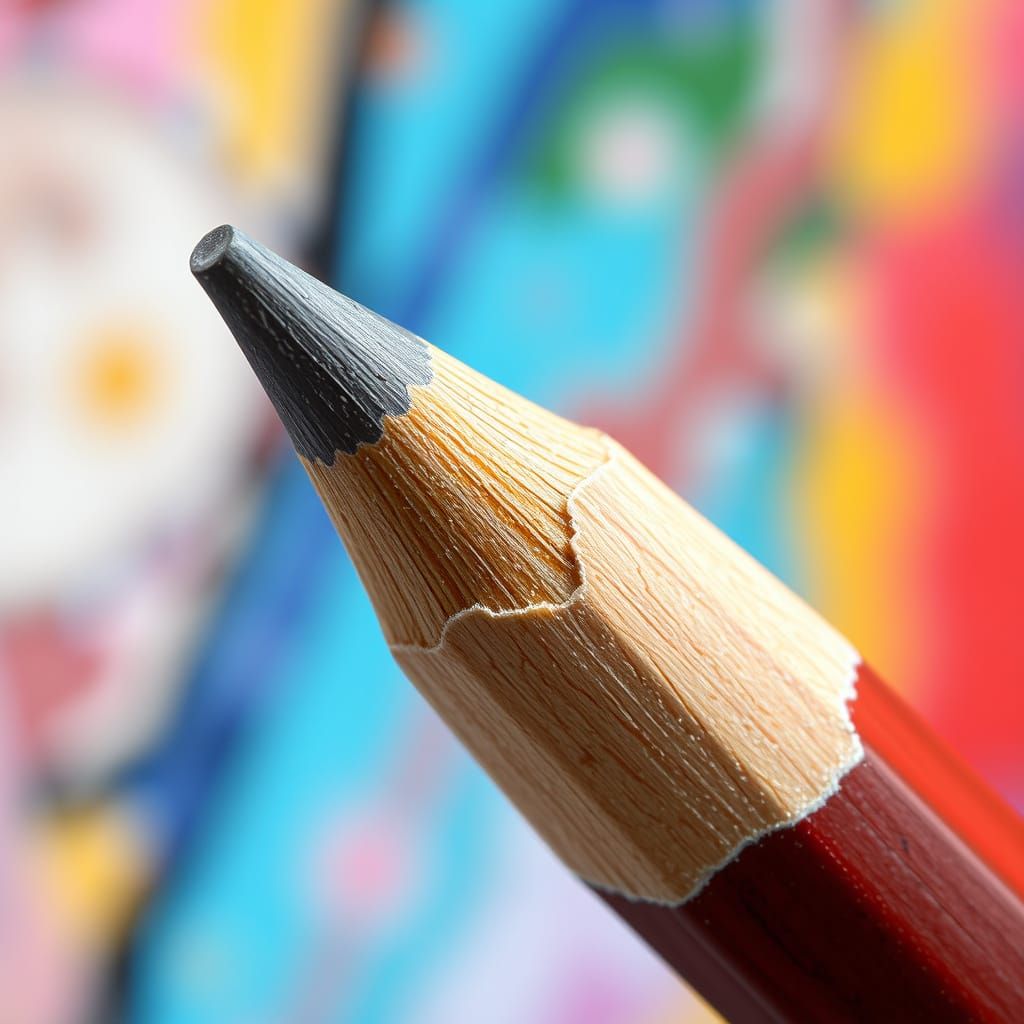 Pencil Lead in Vibrant Abstract Art Style