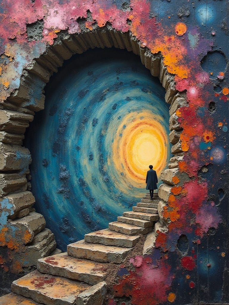 A Modern Cosmic Portal in Vibrant Expressionist Style