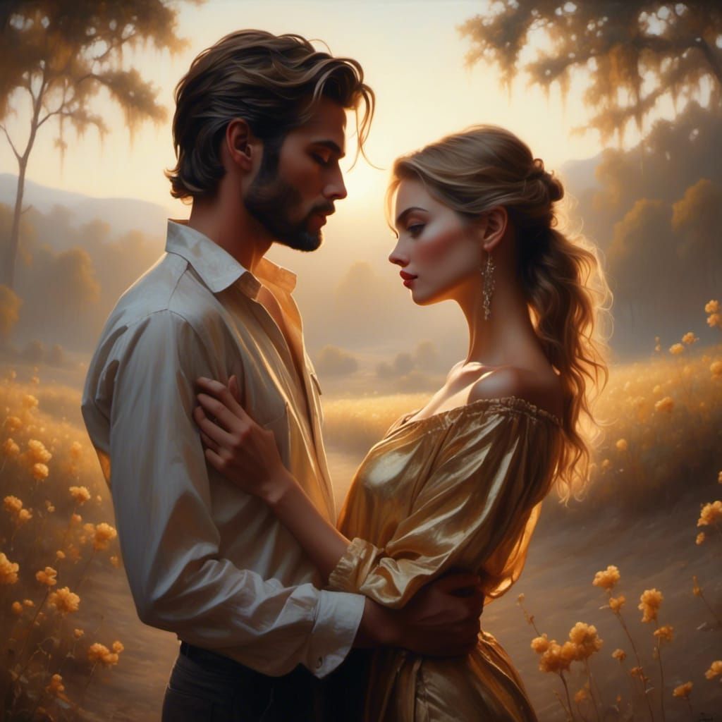 Golden Moon Shines on Dark Night in Hyperrealism