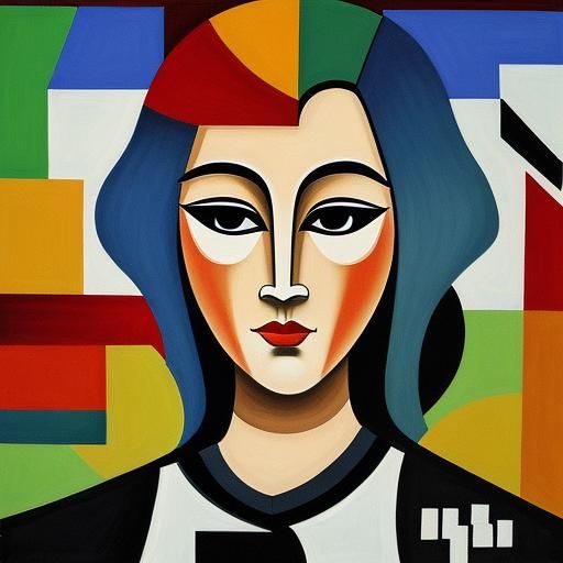 Cubist Zentangle Painting of Women