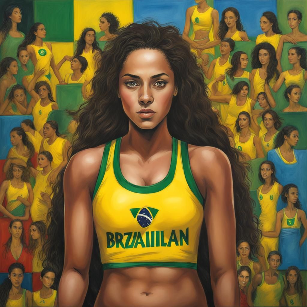 Mixed Medium Portrait of Brazilian Women