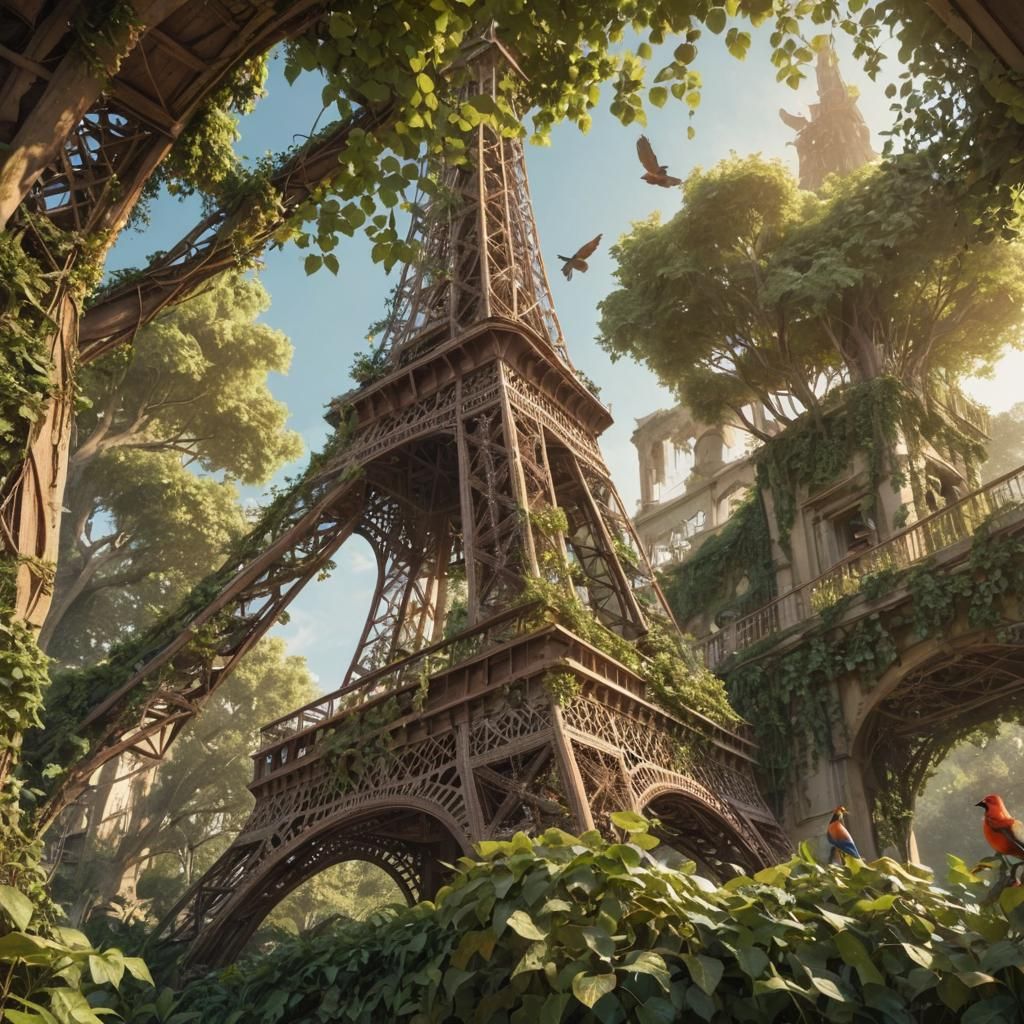 Jungle Eiffel Tower Concept Art in Unreal Engine