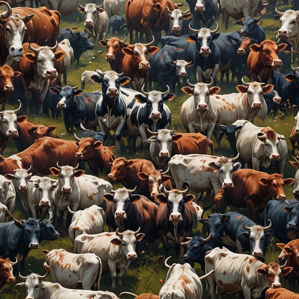 Fantastical Cow in Detailed Matte Painting