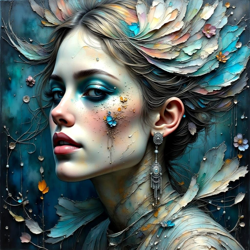 A Turbulent Stormy Seascape in Impasto Oil Painting Style