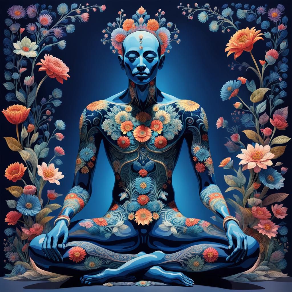 An exquisite and surreal artwork of a  human figure