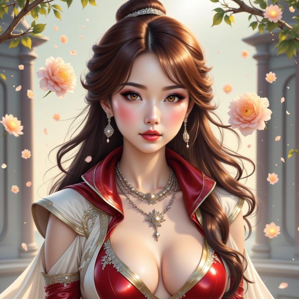 Beautiful Japanese Woman in Fantasy-Inspired Attire