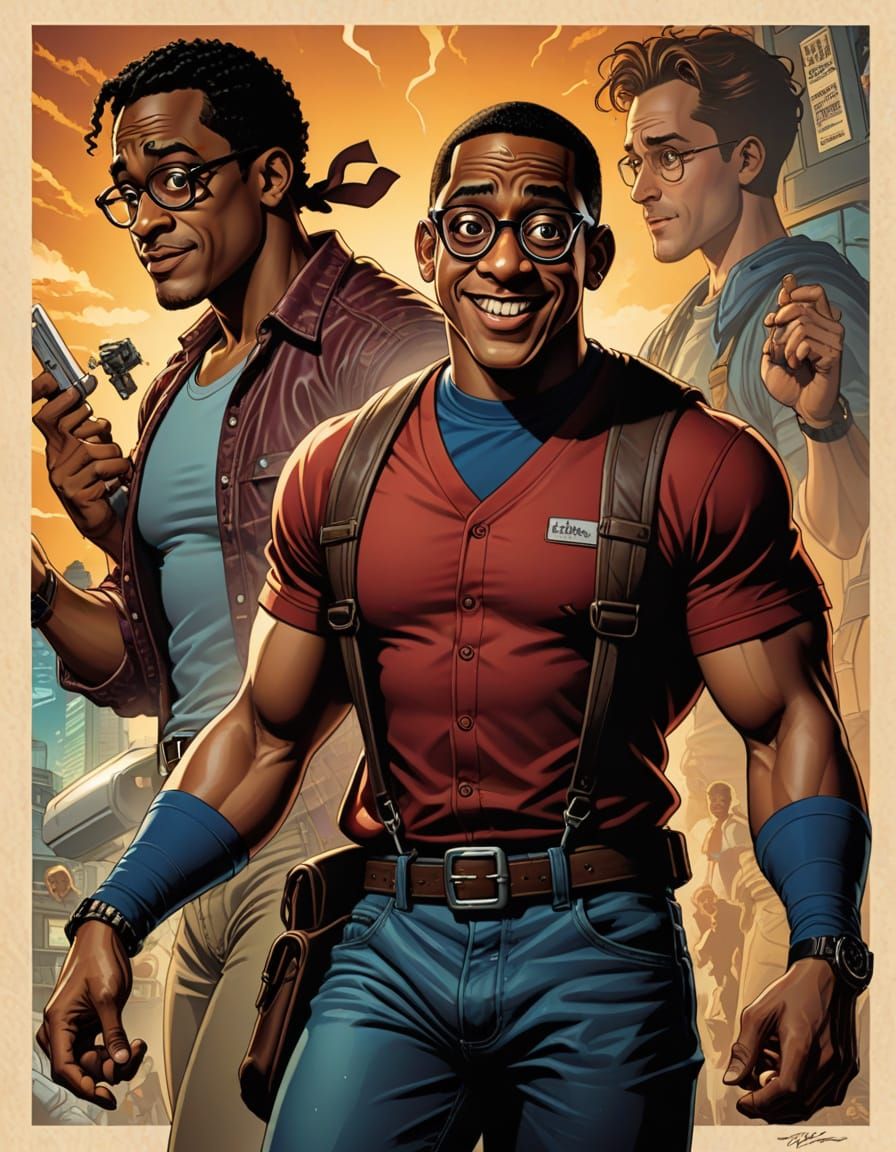 Steve Urkel in Comic Book Style