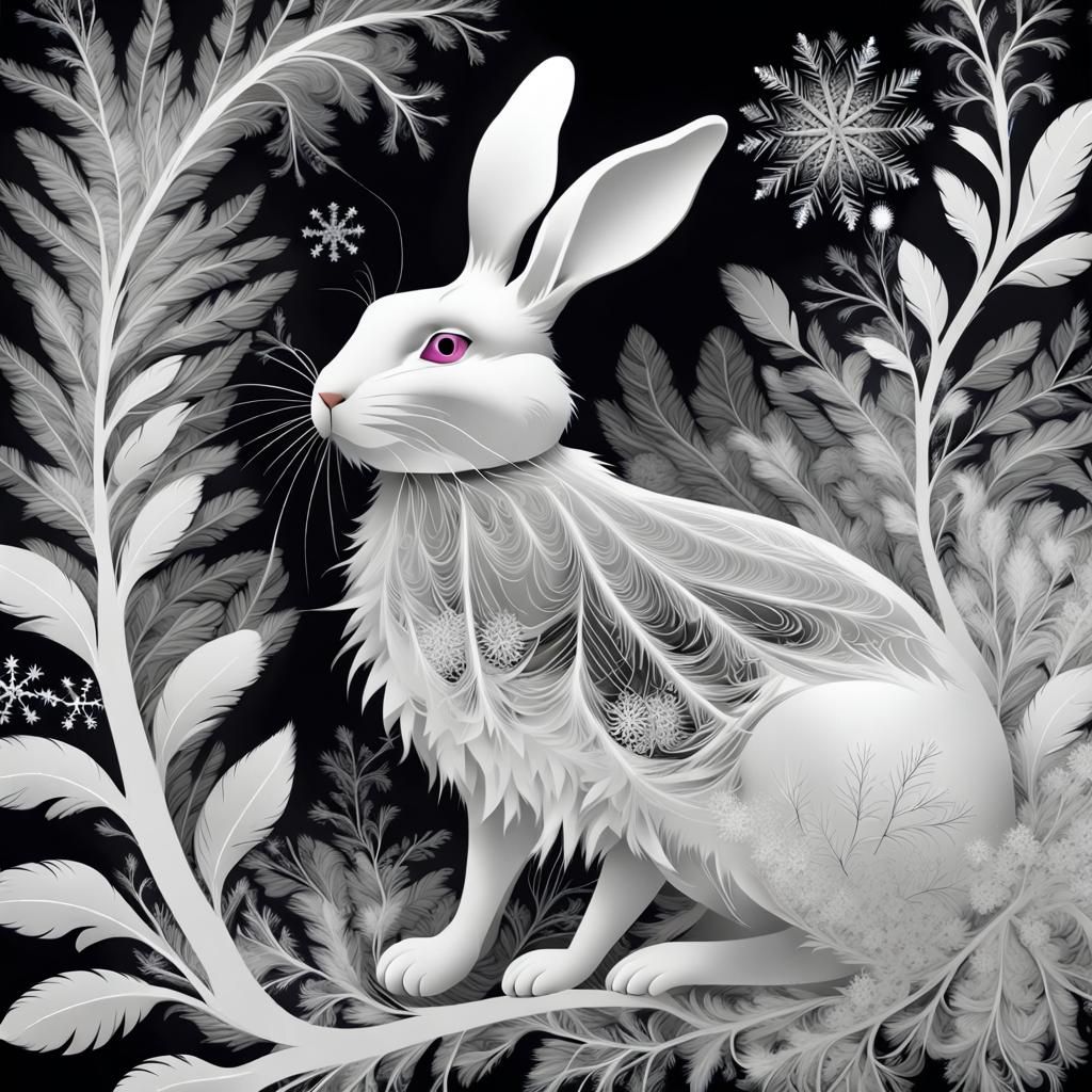 White Rabbit Photogram in Man Ray Style