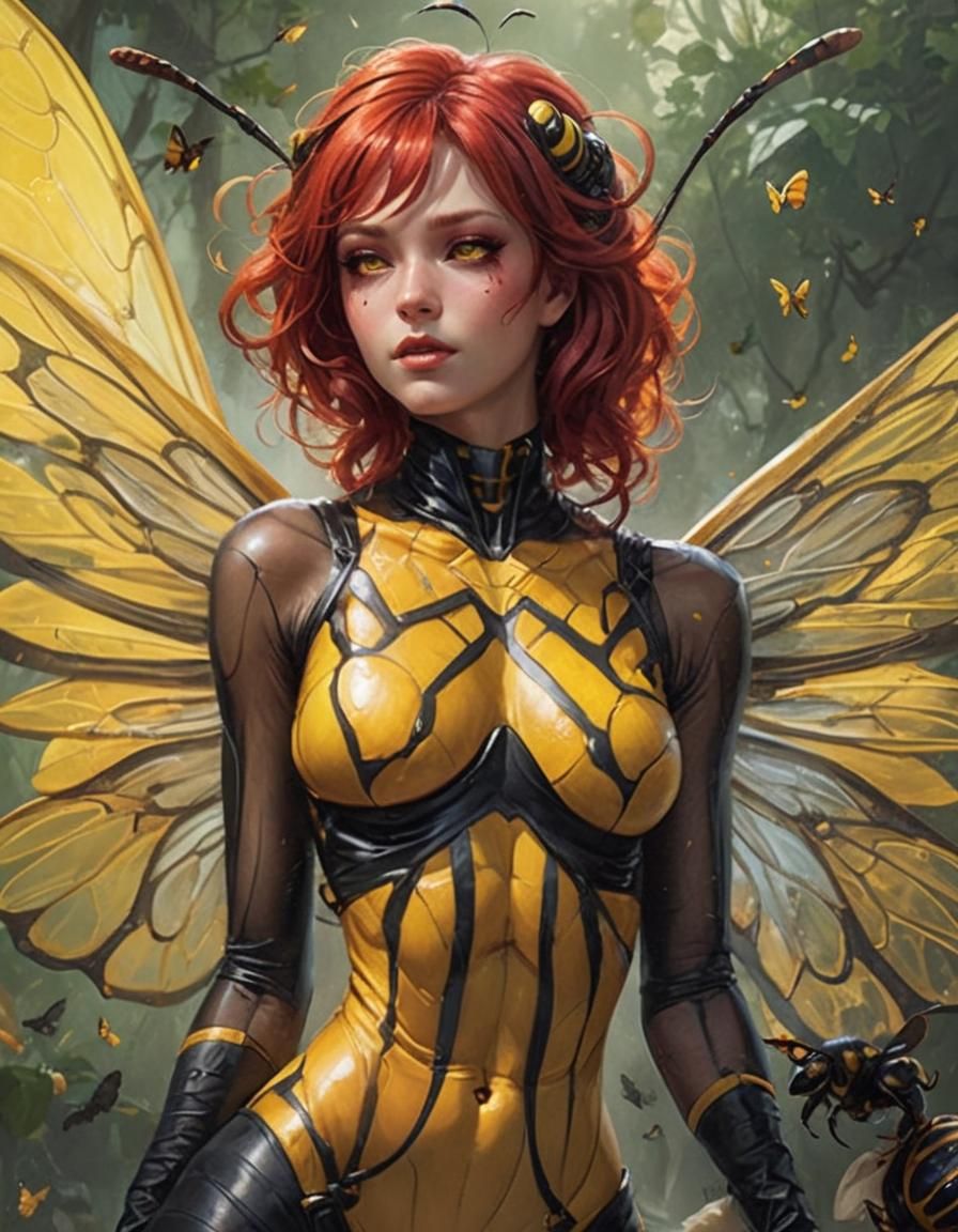 Bee Hybrid Transformation in Fantasy Concept Art