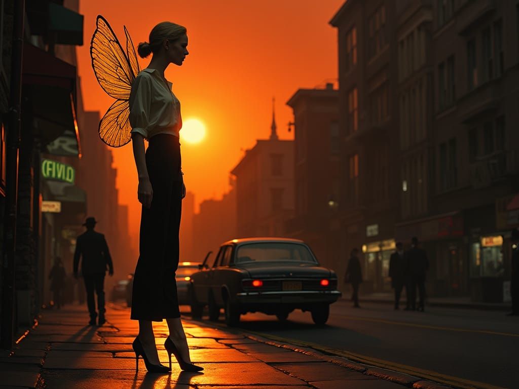 Ethereal Femme Fatale in Cyberpunk Noir