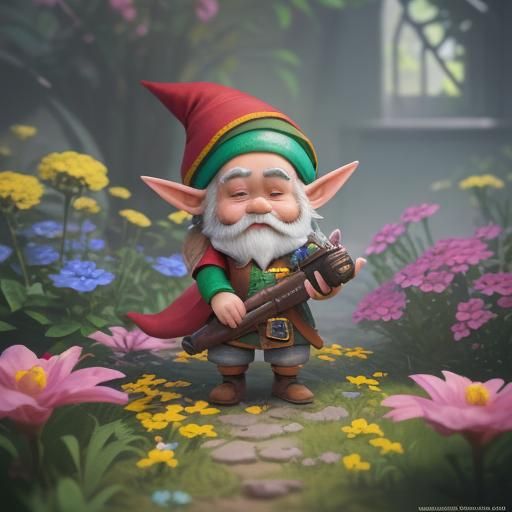 Gnomes and Sprites in Floral Fantasy