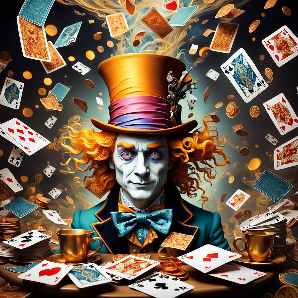 Whimsical Surrealist Masterpiece: The Mad Hatter's Dreamworl...