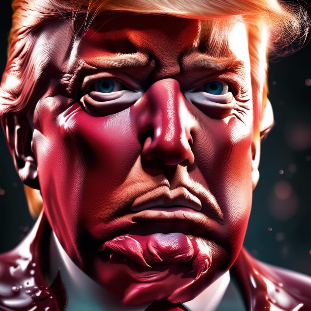 Hyperrealistic Raw Liver Donald Trump Portrait