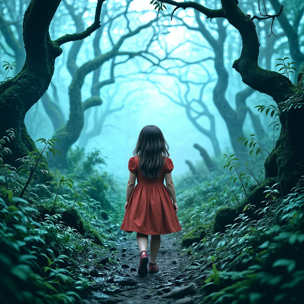 Lost Girl in Sinister Forest, Cinematic Film Still