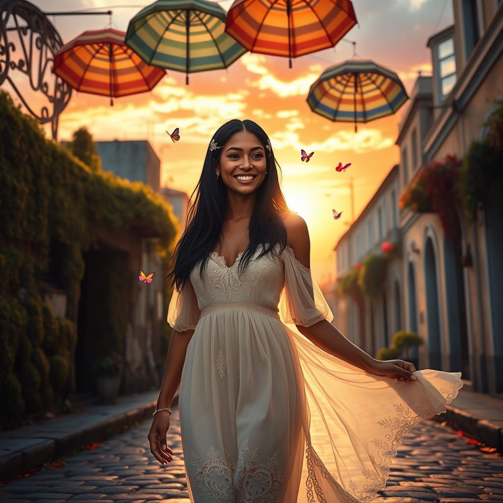 Brazilian Beauty in Sunset Harmony