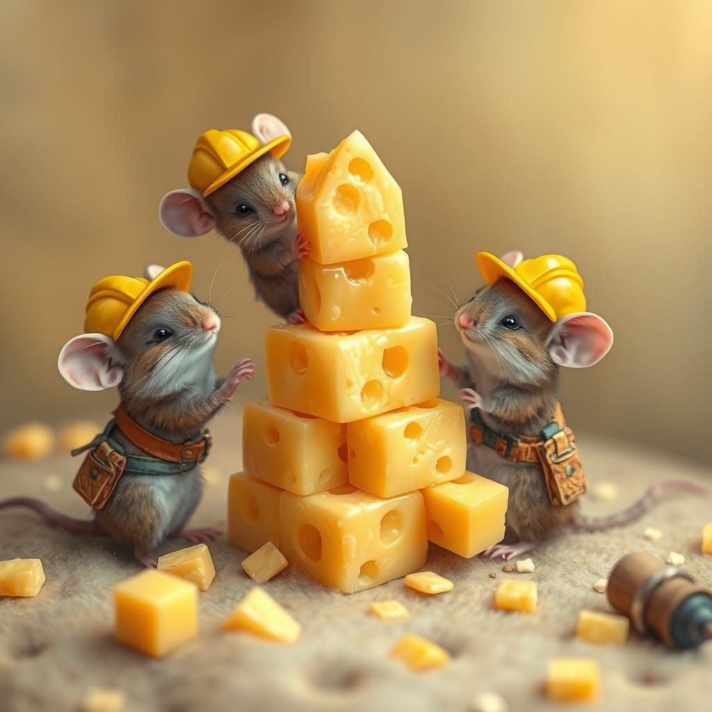 Building a tower out of cheese cubes