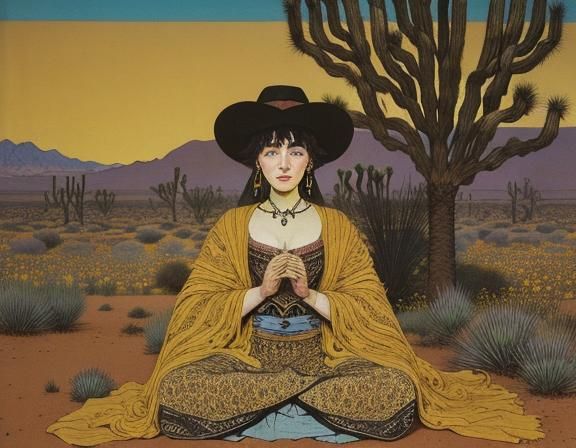 a woman sitting in the lotus position #3