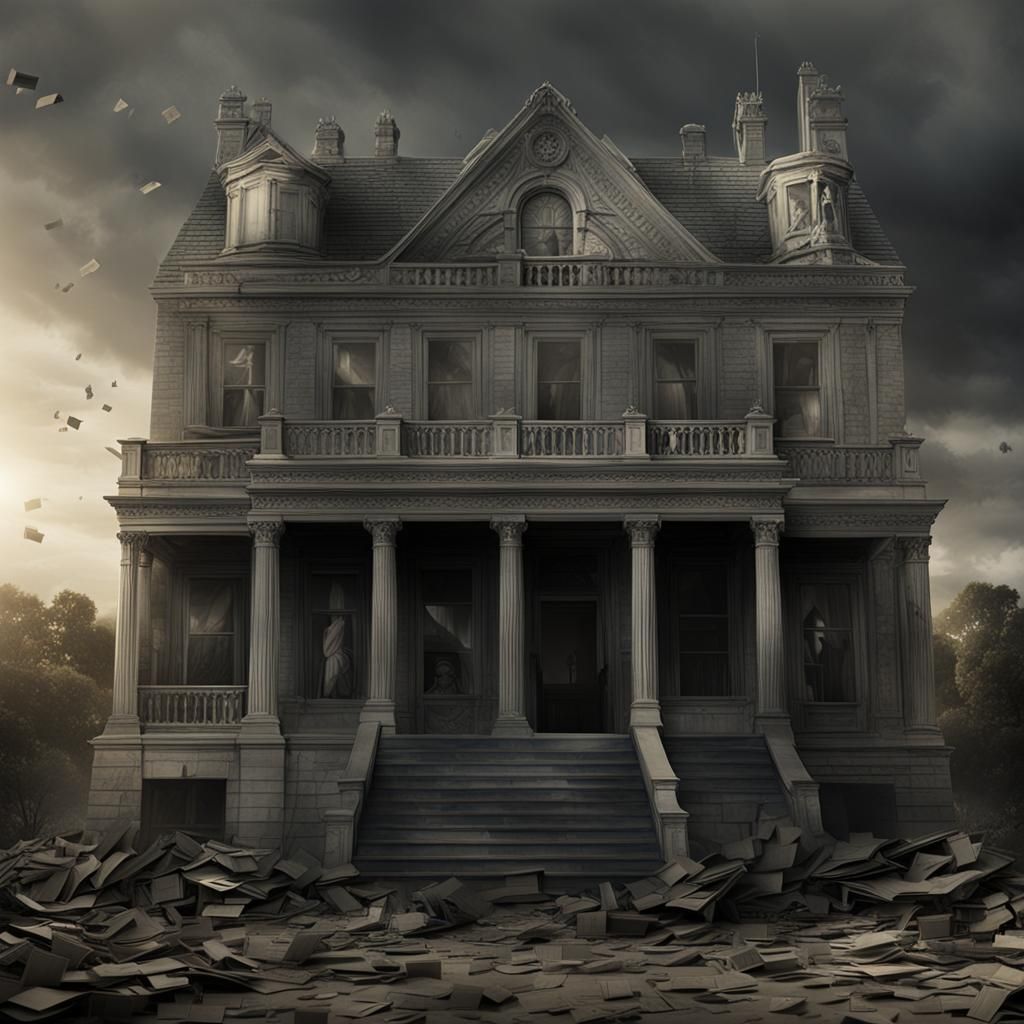 Delicate House of Cards Matte Painting