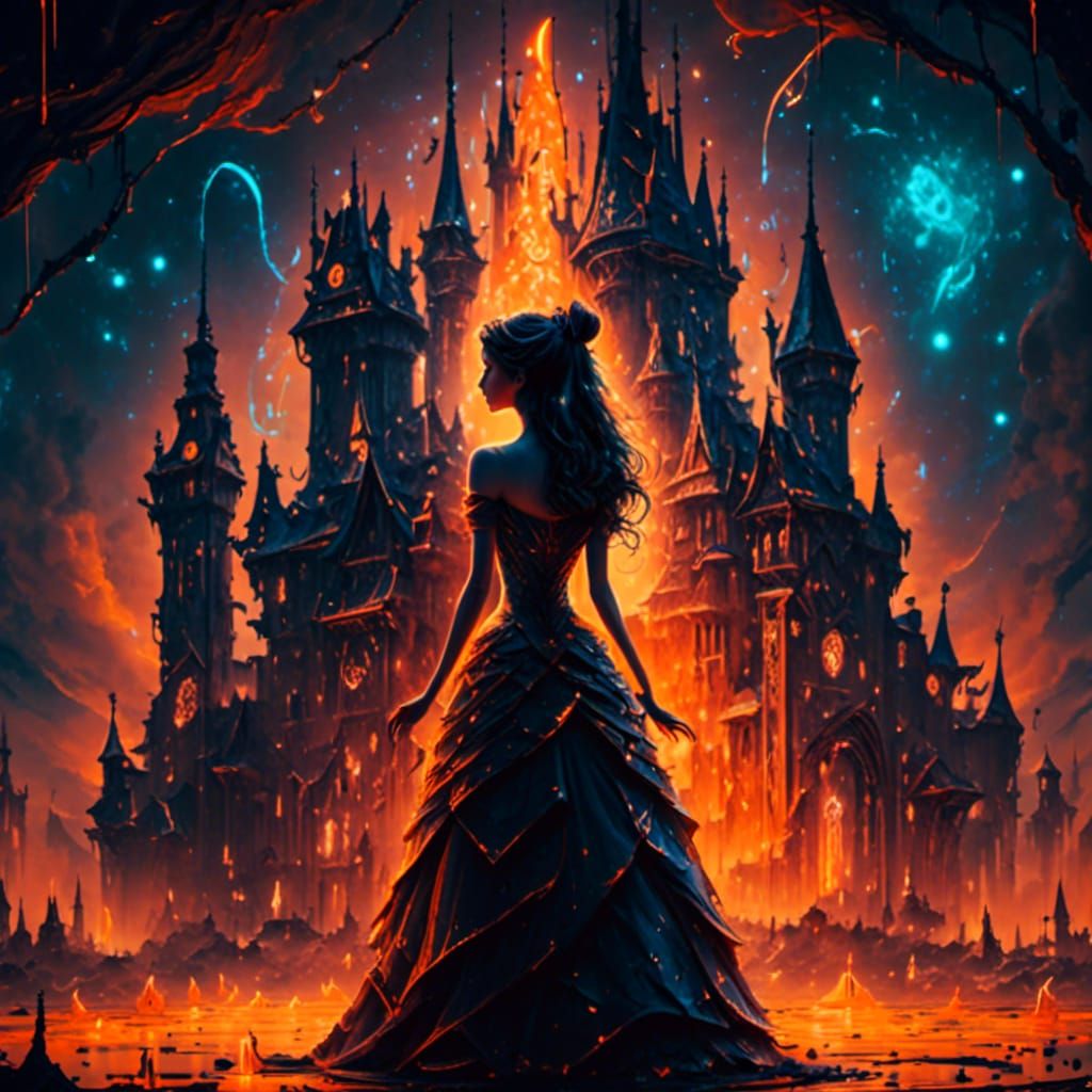 Beauty and the Beast Constellation with Glowing Runes