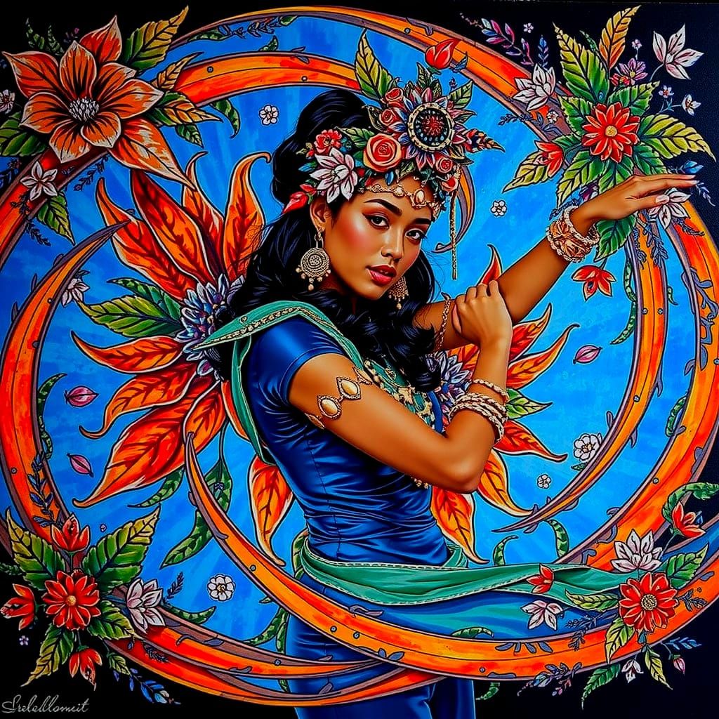 Psychedelic Garden Dream in Bold Colors