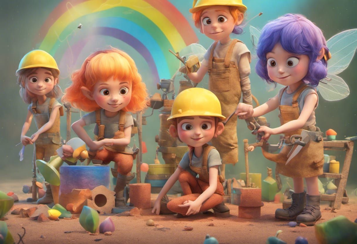 A fairy construction crew hard at work.