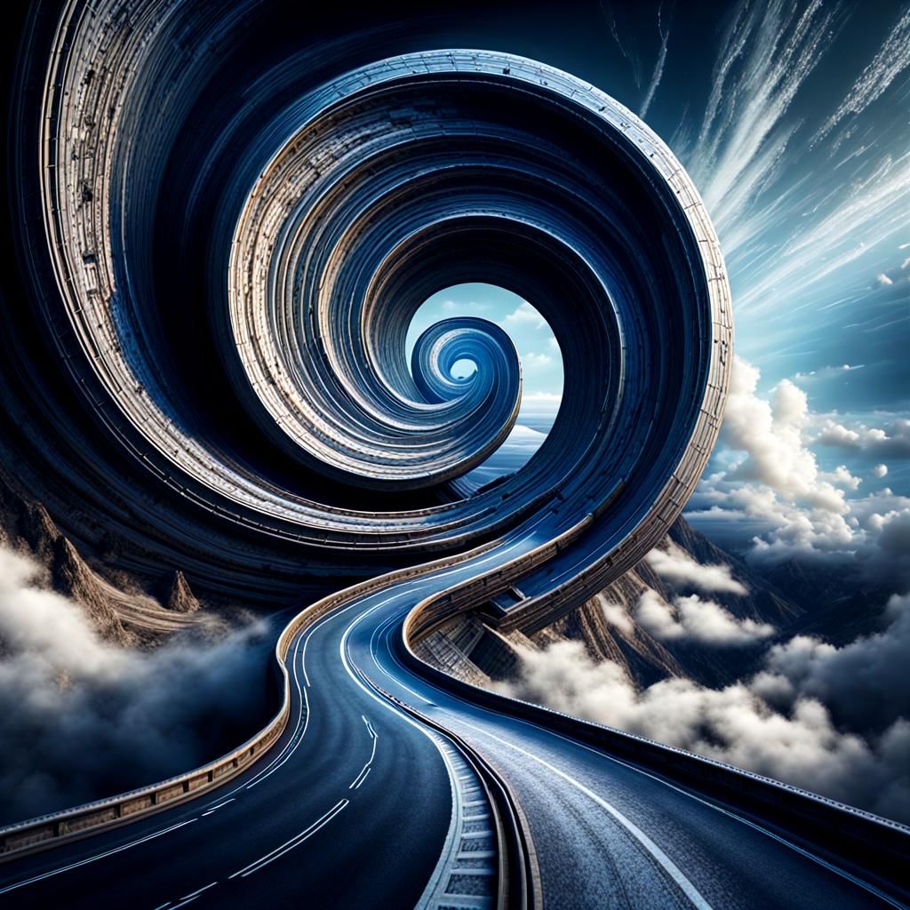 A road curves into infinity