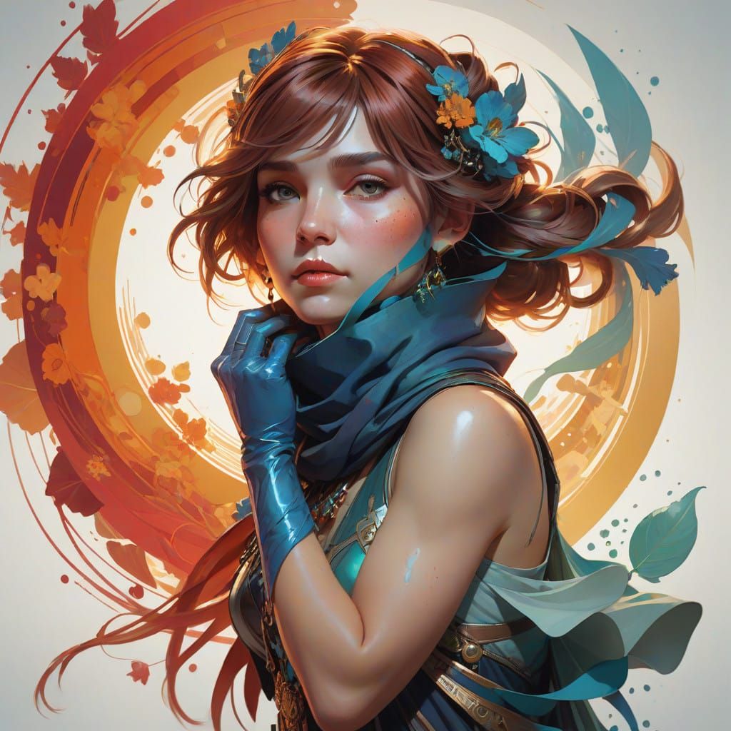 Ethereal Goddess in Vibrant Colors