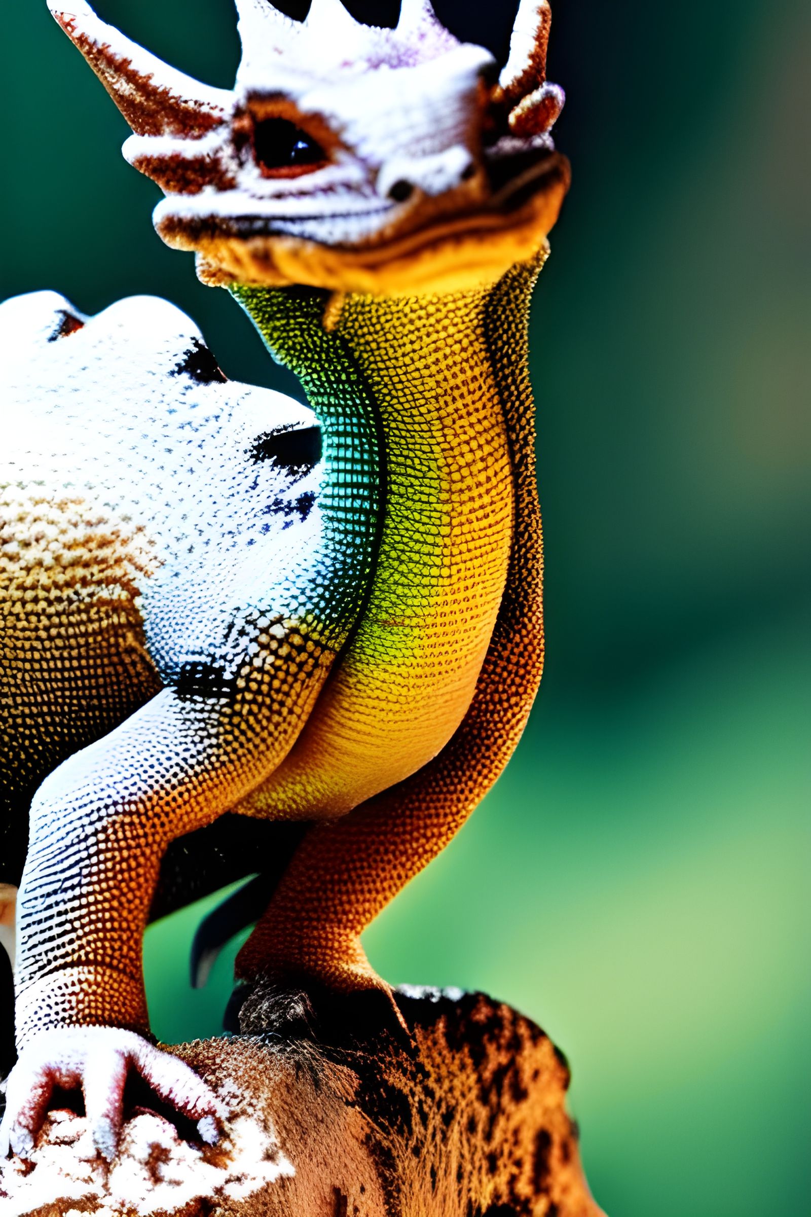 Baby Dragon Portrait with Striking Blue Eyes