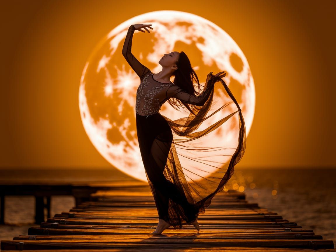 Silhouette Dancer in Moonlight: Chinese Shadow Art