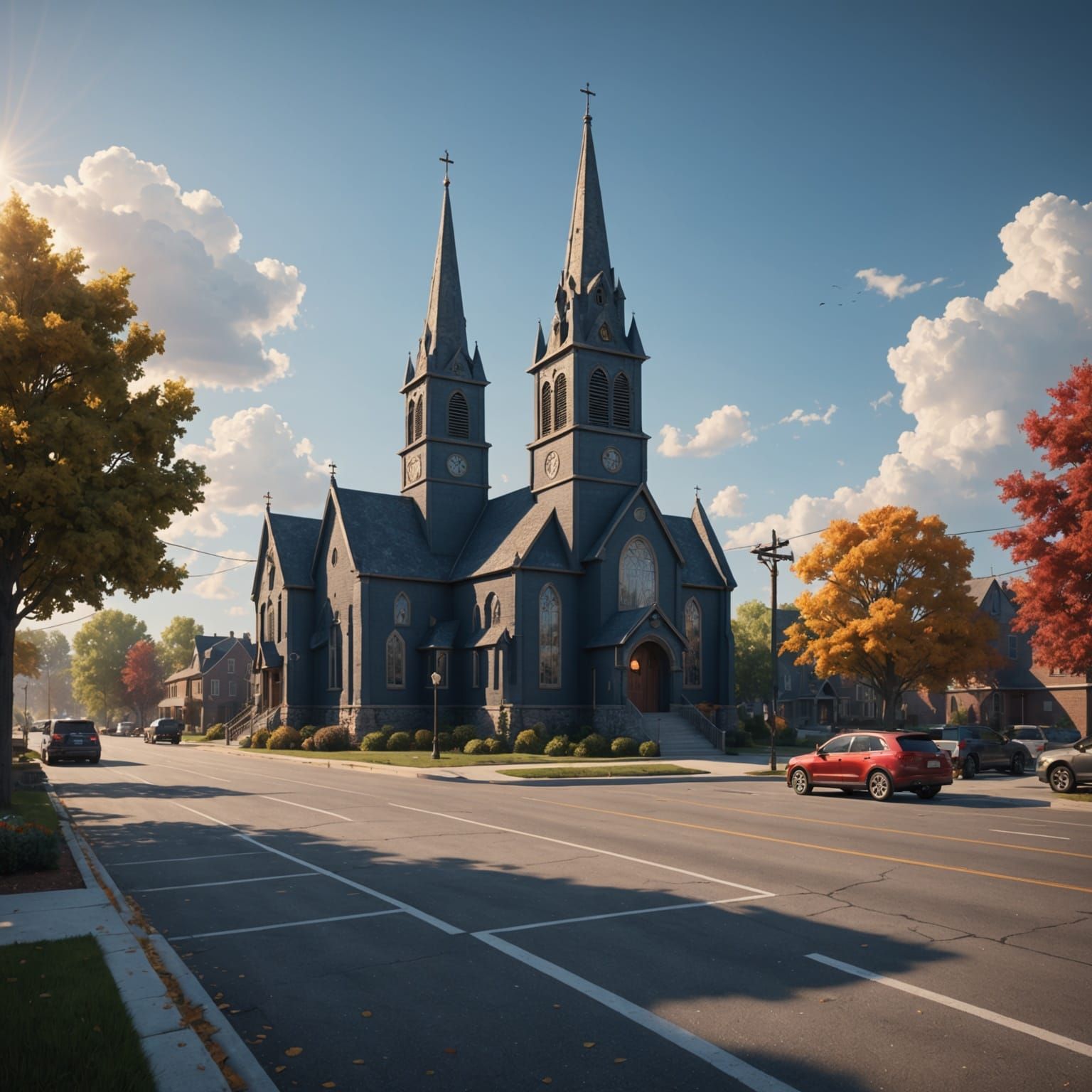 Ethereal Church Sanctuary in Vibrant Colors