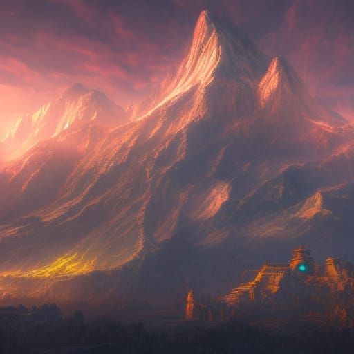 Mount Olympus at Dawn: Fantasy Concept Art