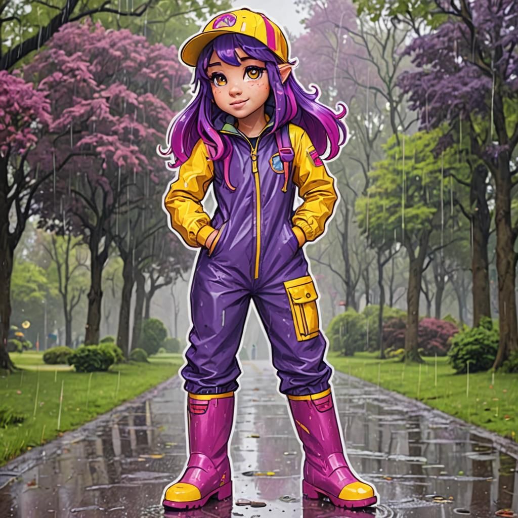 Human Sunny Starscout in Rainy Park