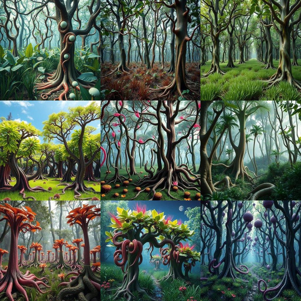 Alien Forest Unleashed on Earth: A Bizarre, Lively Landscape