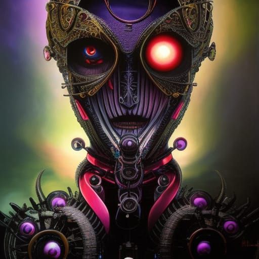 Mechanical Dragonfly in Dark Academia Style