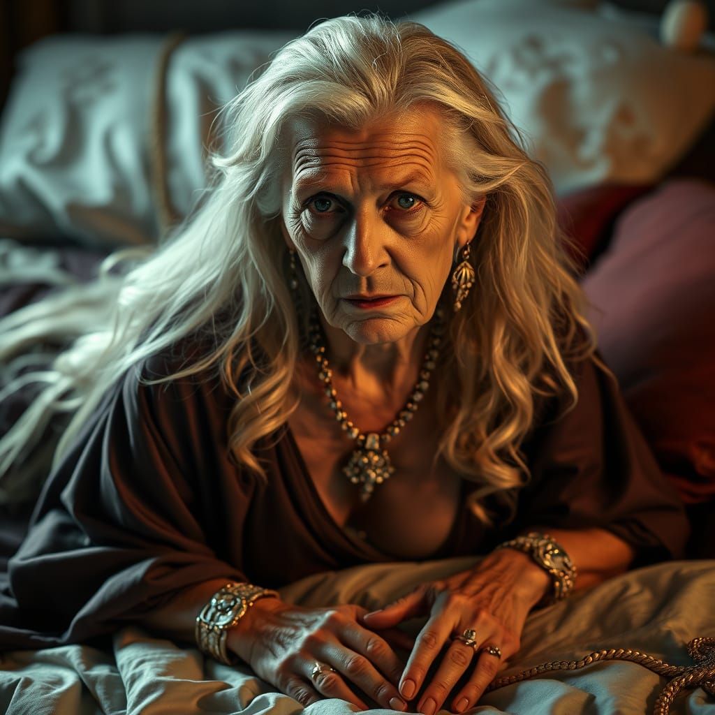 Hyperrealistic Transvestite with Flowing Blonde Hair