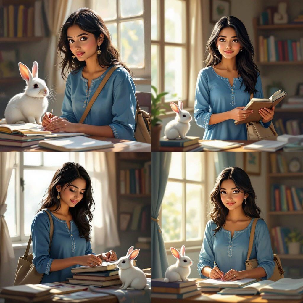 Young Indian Student Prepares for College Morning