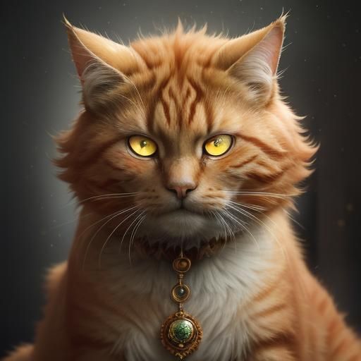 Garfield as Abeloth: Cinematic Orange Cat Portrait