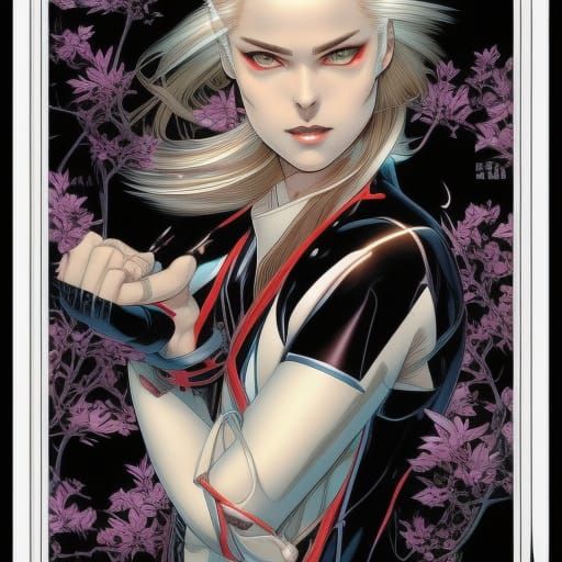 Detailed Comic Art of Man in Otaku Fashion